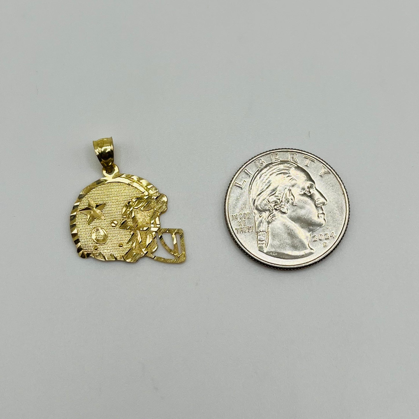 10k Gold Football Helmet Charm