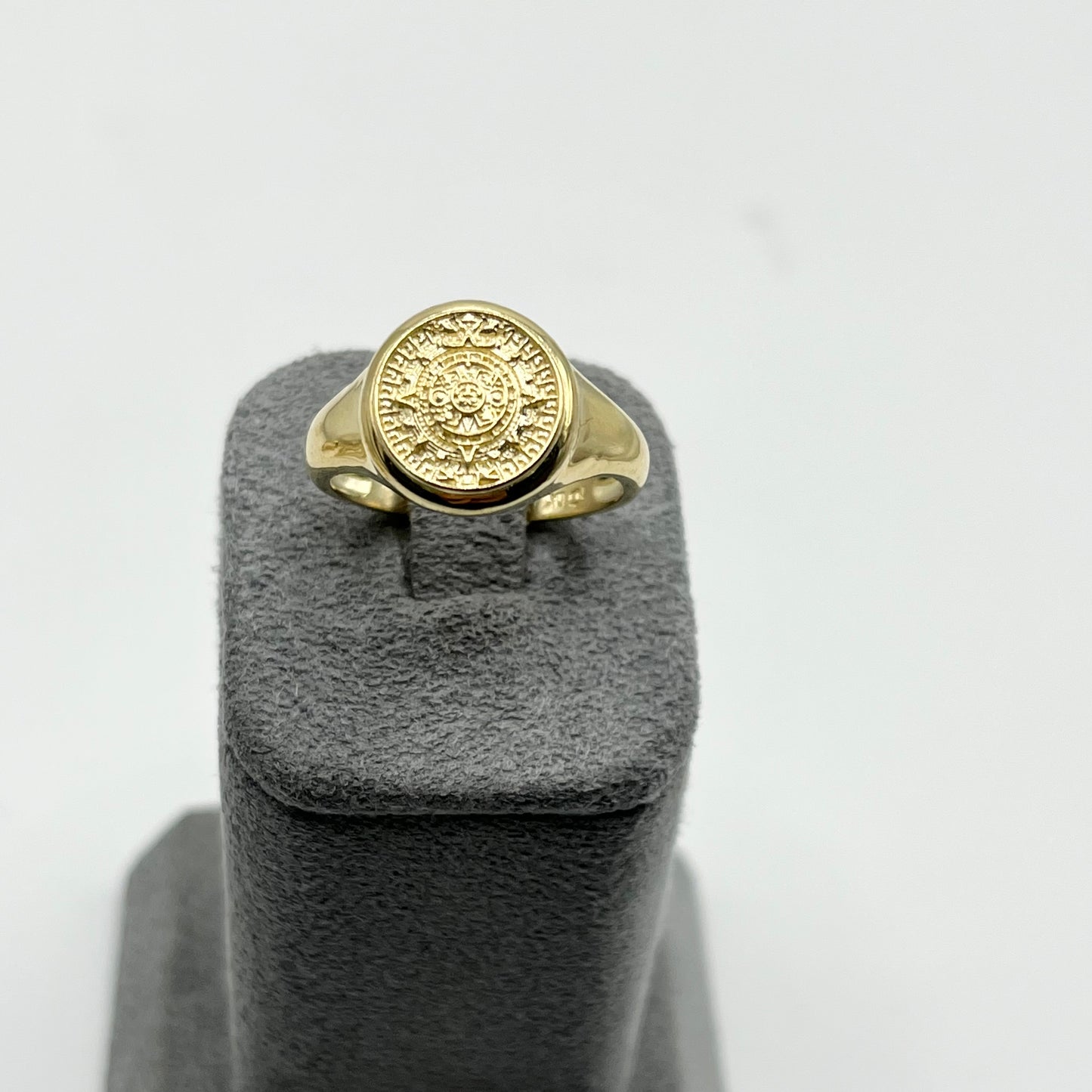 10K Gold Aztec Calendar Ring