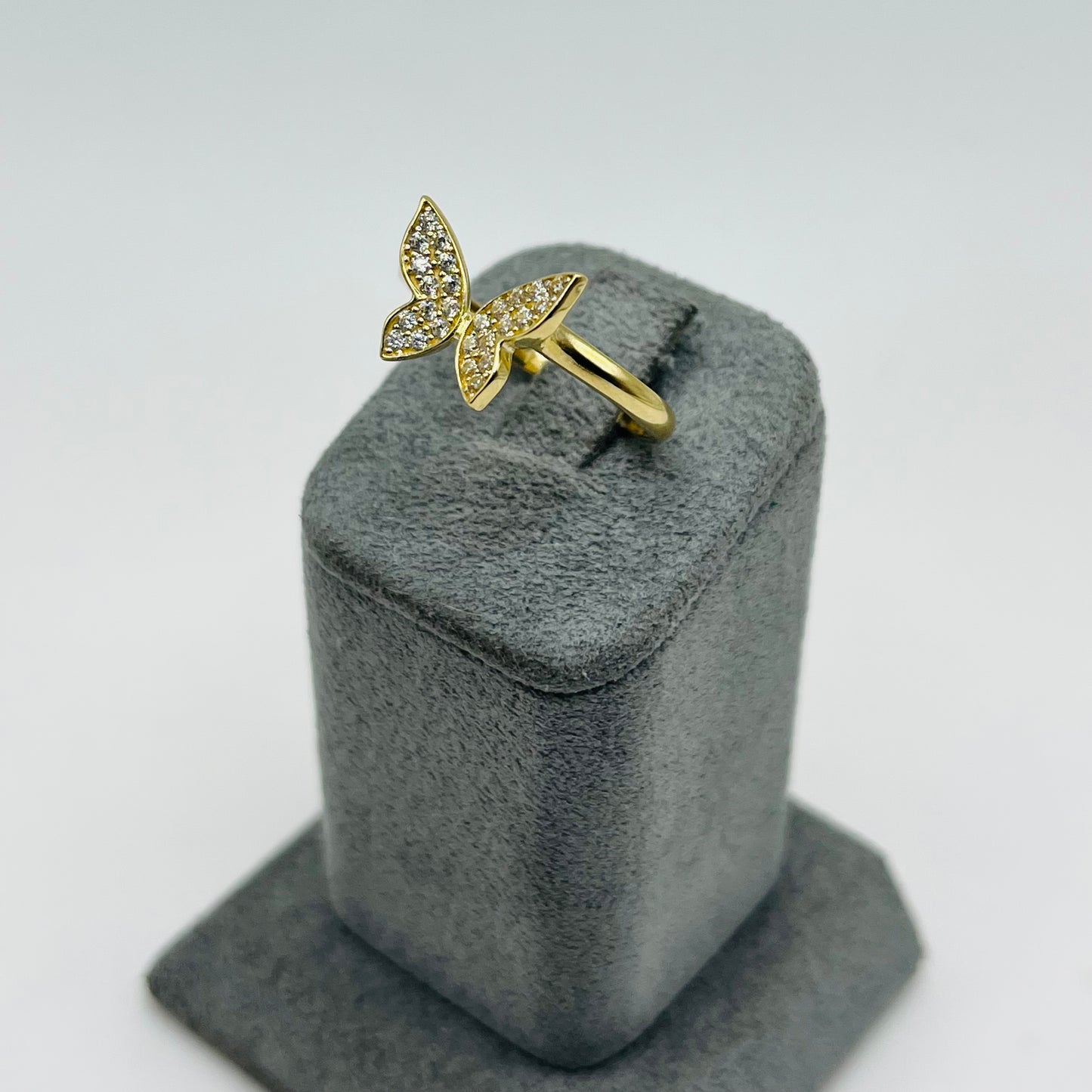 14k Gold Cz Butterfly Ring