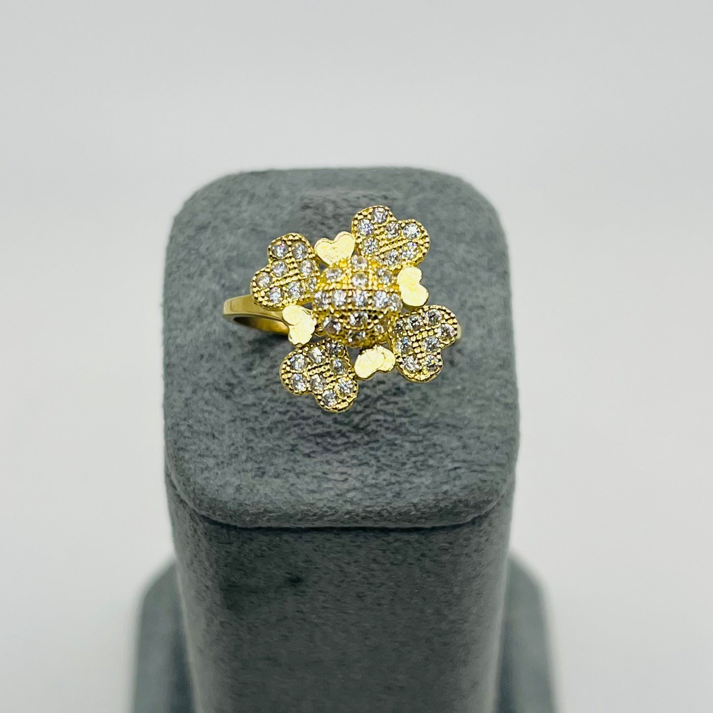 10K Gold 4 Spinning Heart Ring