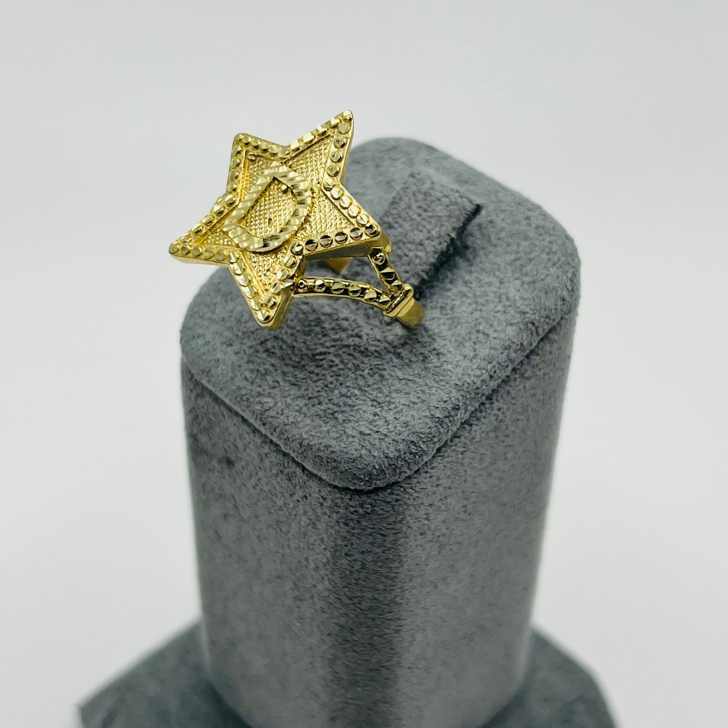 10K Gold Star Initial Ring