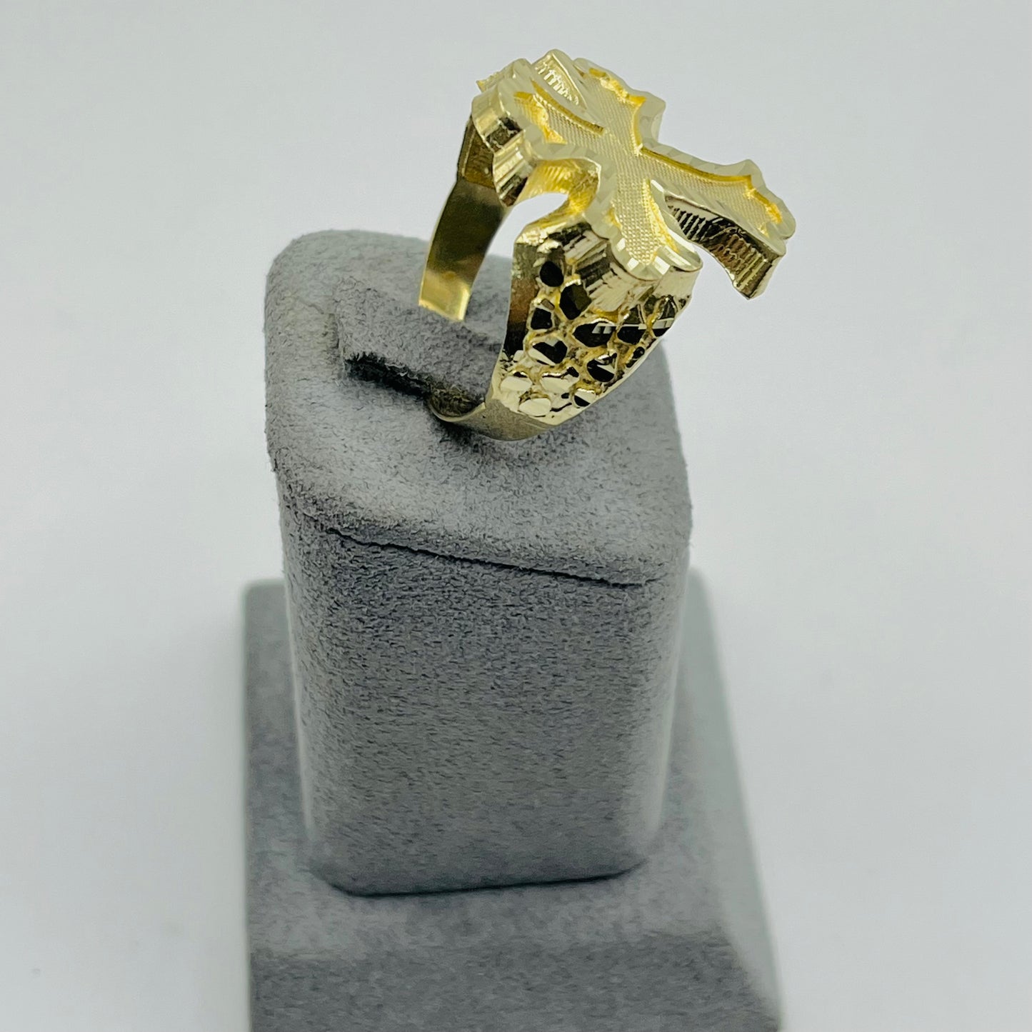 10k Gold Royal Cross Nugget Ring (Large)