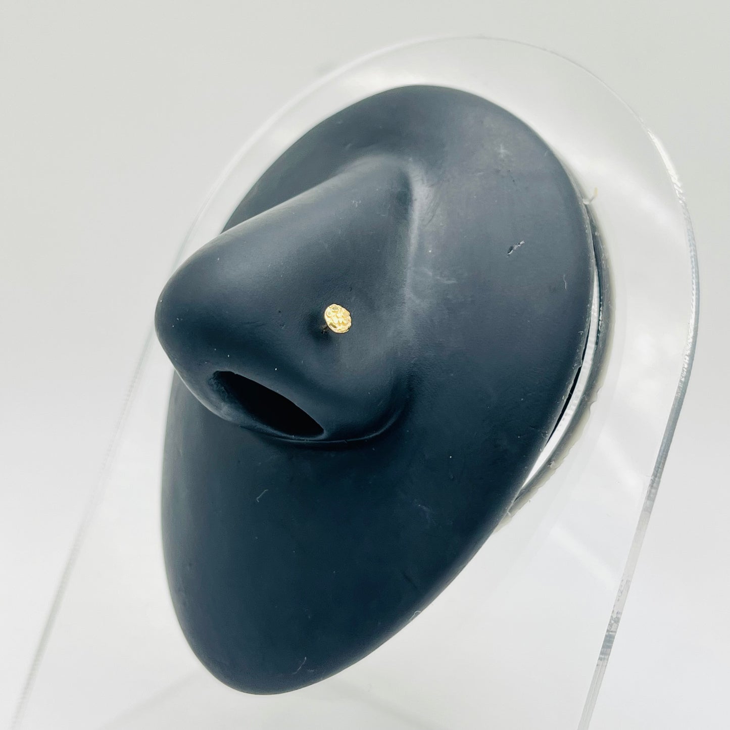 14K Gold Round Nugget Nose Ring