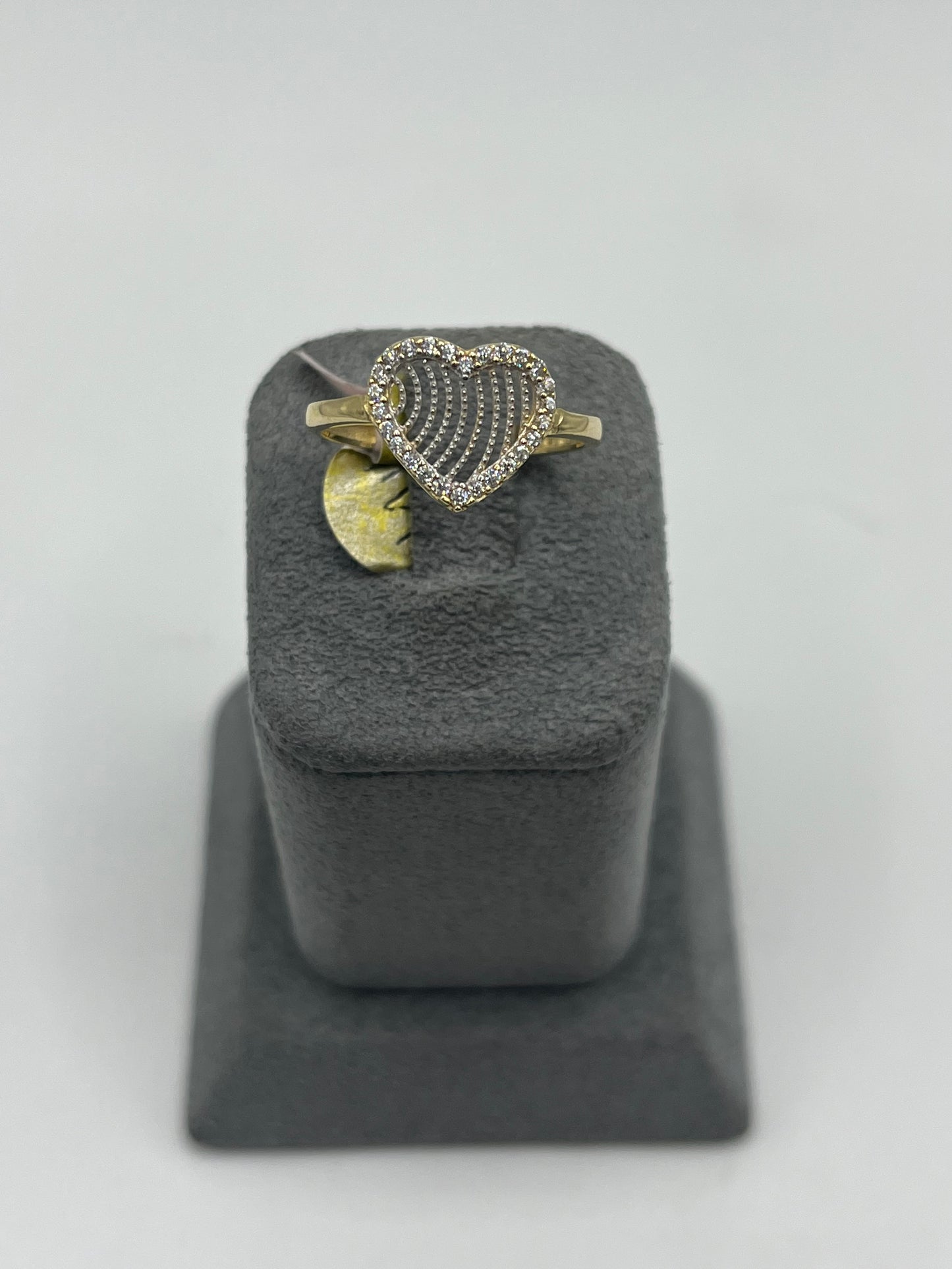 14k CZ Spring into Love Heart Ring