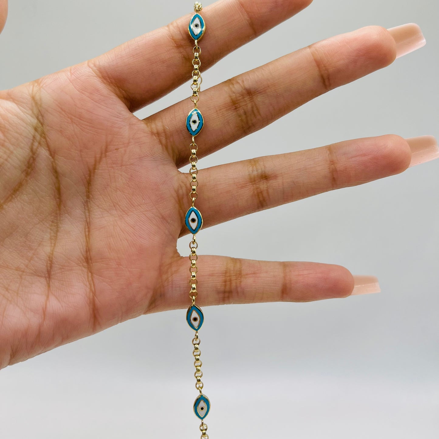 14k Gold Radiant Evil Eye Bracelet