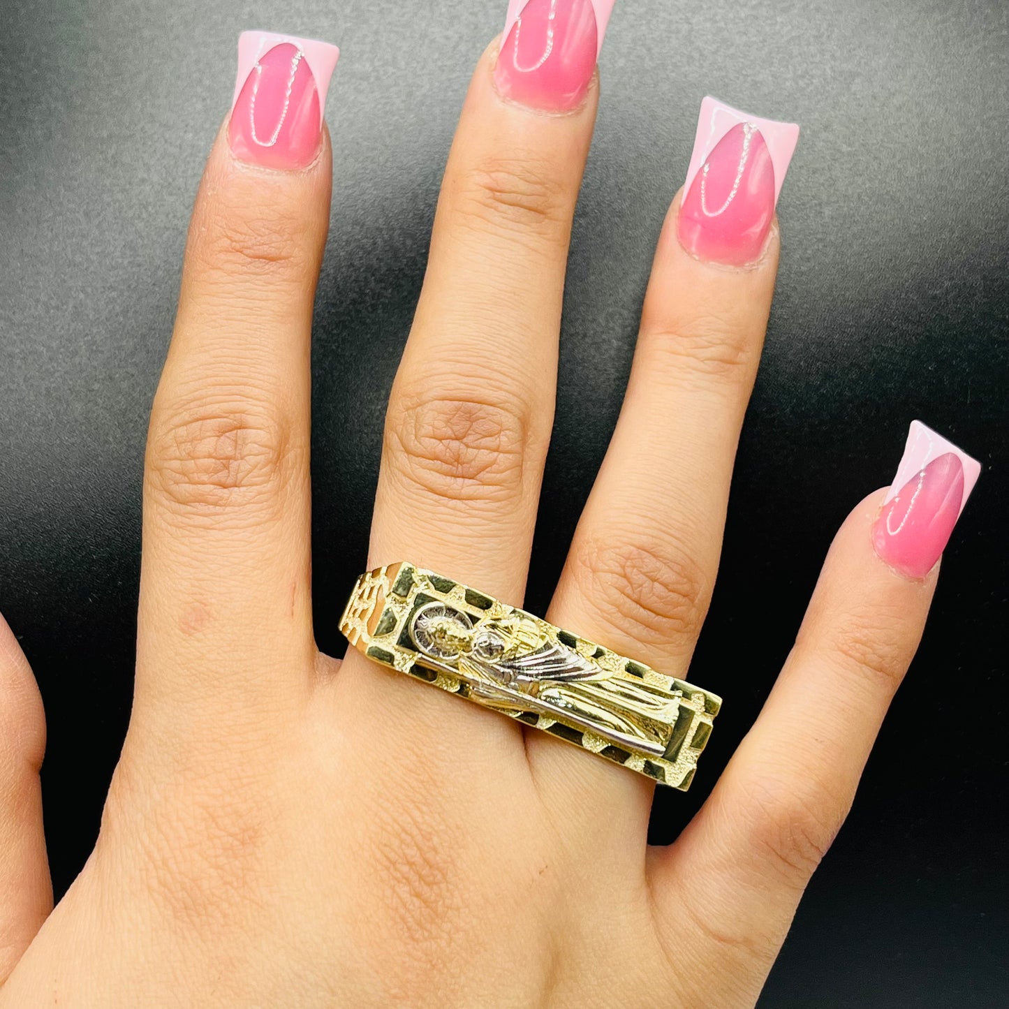 10k San Judas Two finger Ring