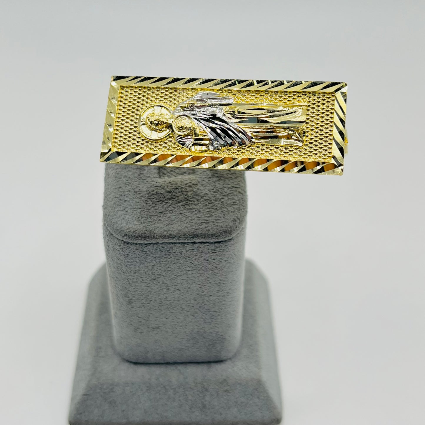 10k Gold San Judas Two-Finger Ring