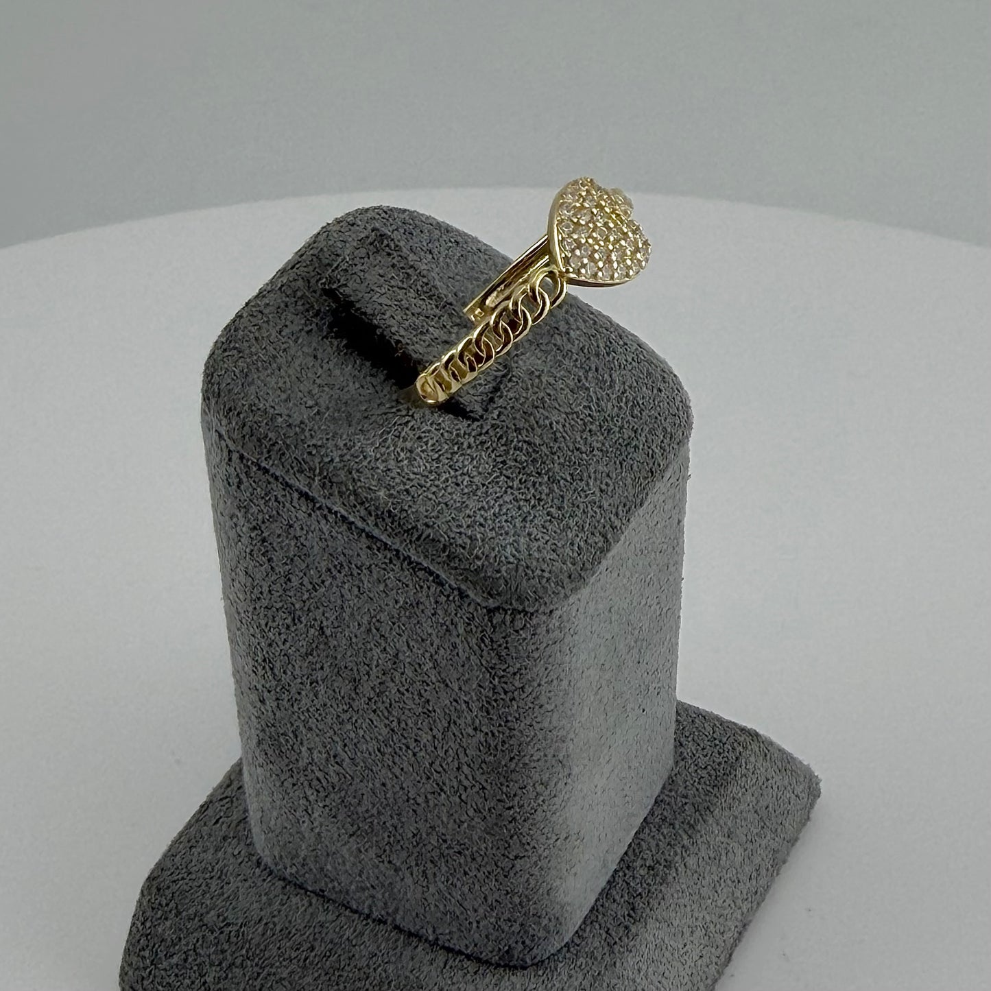 10k Gold Linked Love Cz Ring