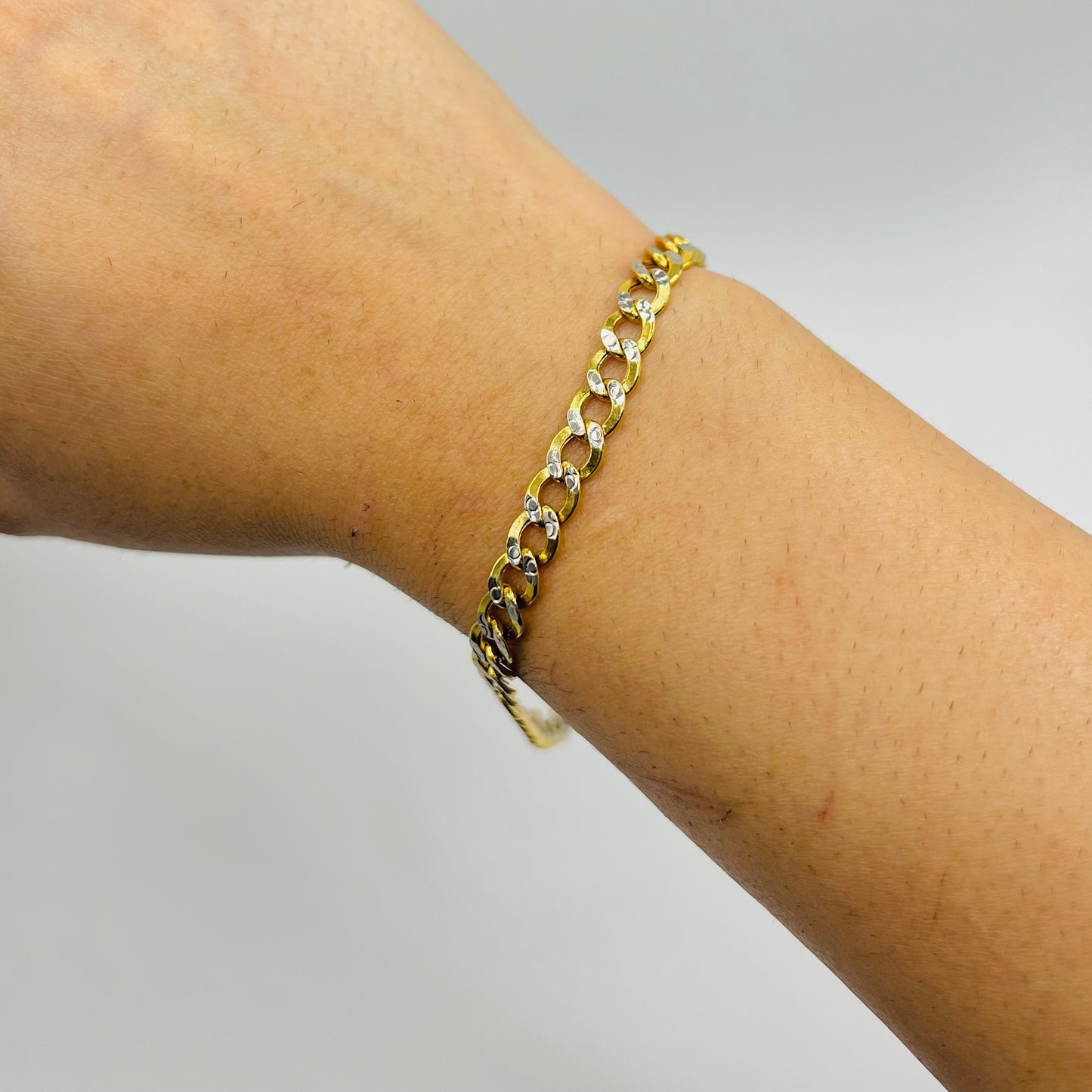 10K Gold Diamond Cut Cuban Bracelet 6.5MM