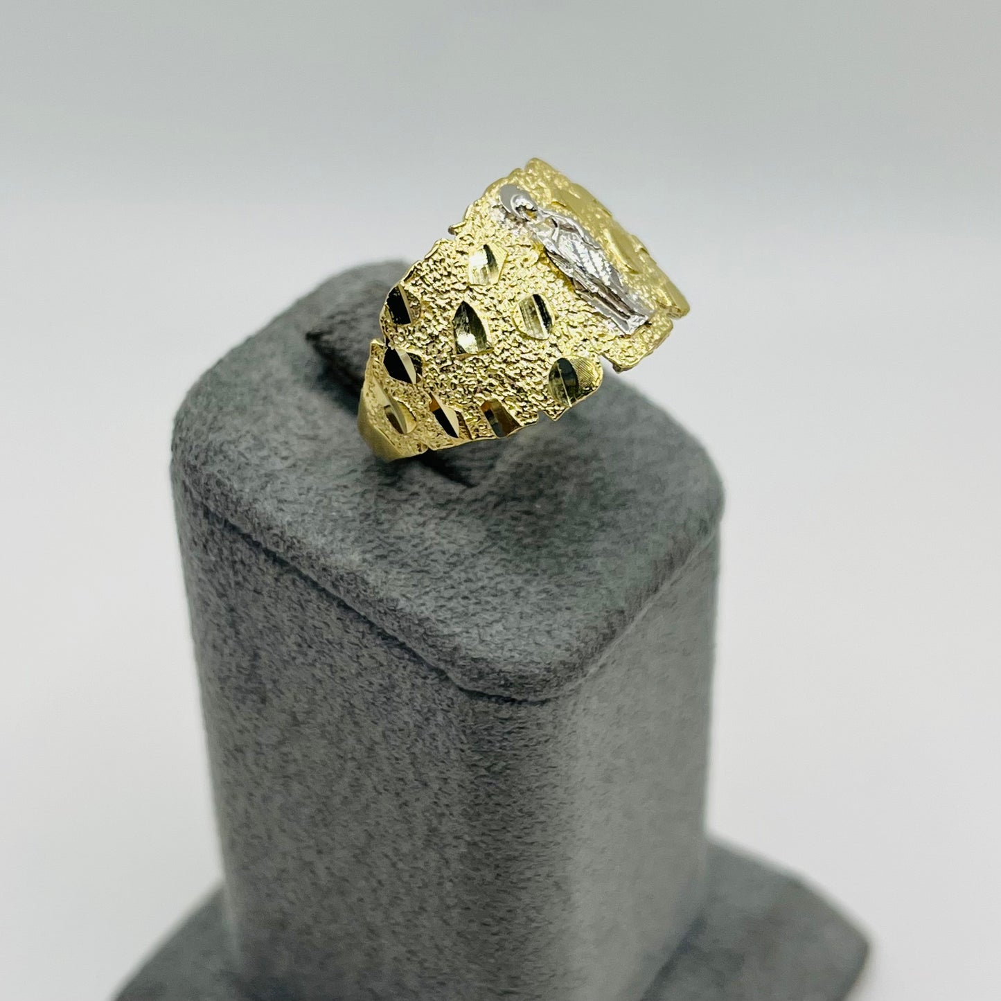 10k Gold Virgin Mary Nugget Ring