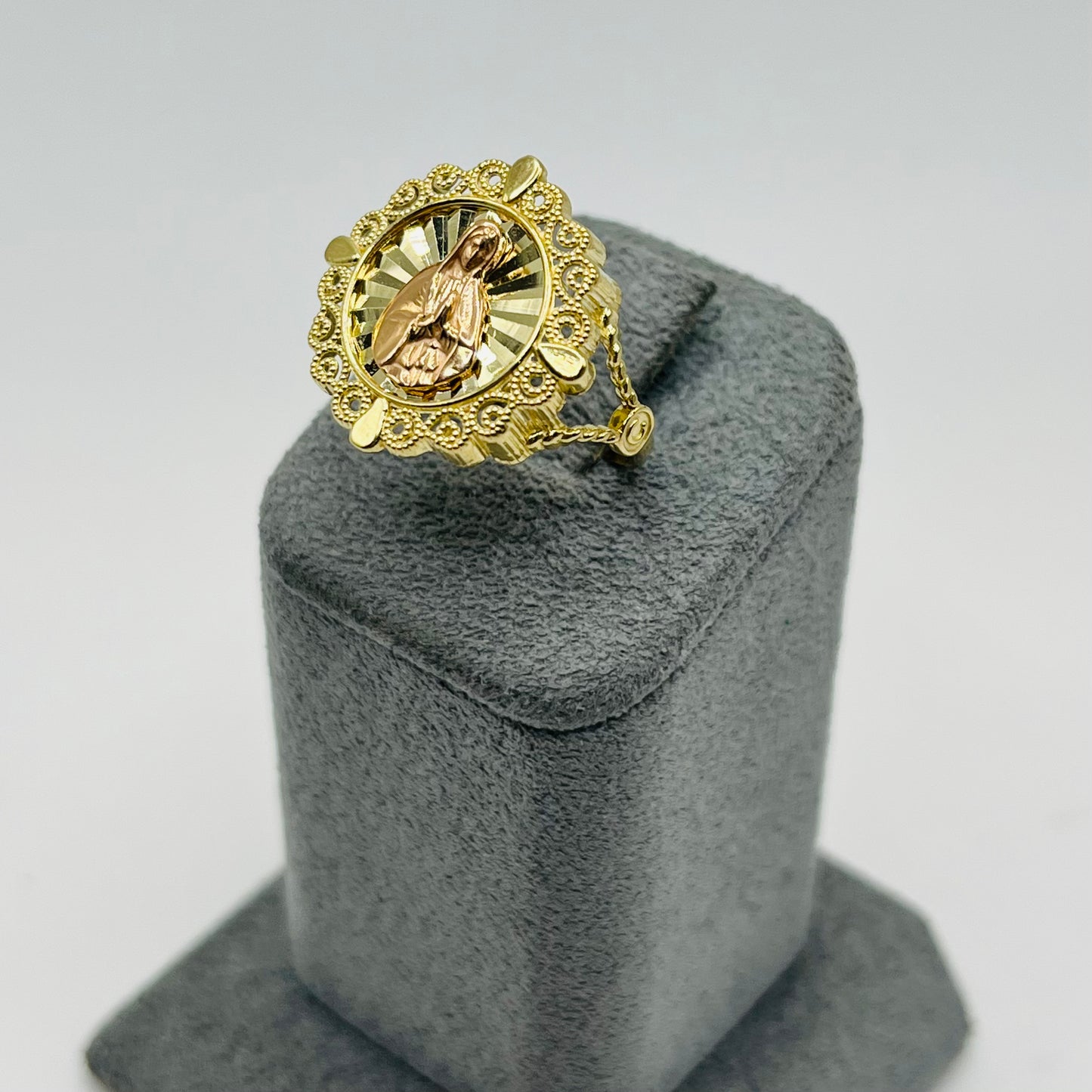 10K Gold Virgin Mary Ring of Protection