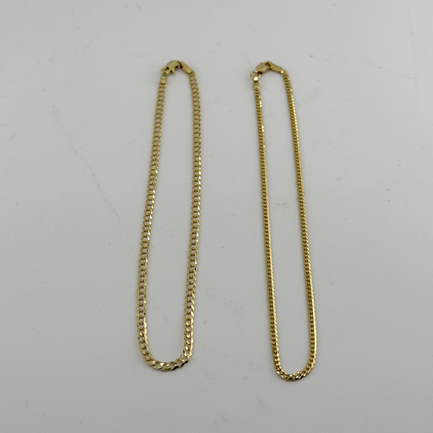 14K Gold Solid Cuban Curb Anklet