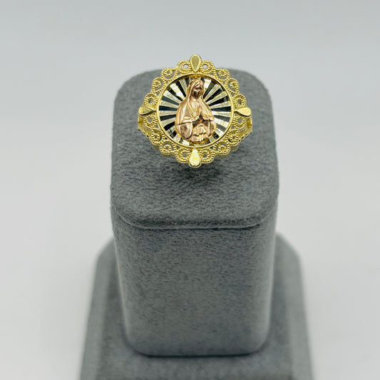 10K Gold Virgin Mary Ring of Protection