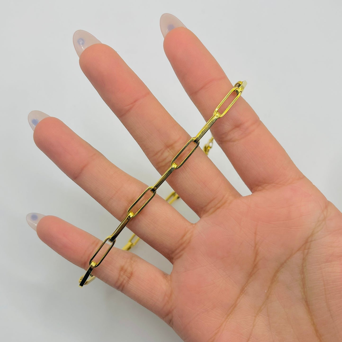10K Gold 4mm Paperclip Anklet