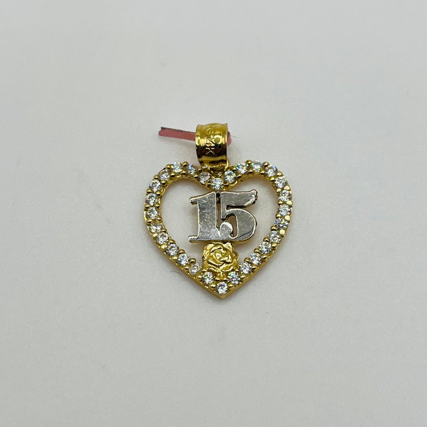 14k Gold Two Tone One Rose Quince Charm