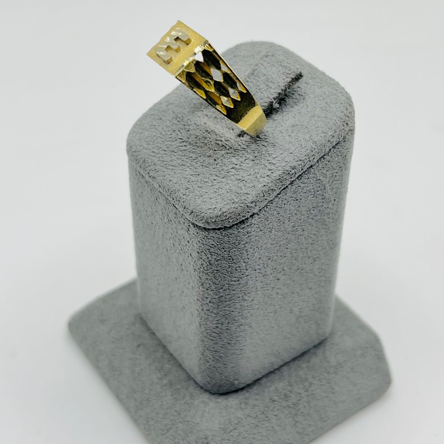 10K Gold Square Initial Ring (small)