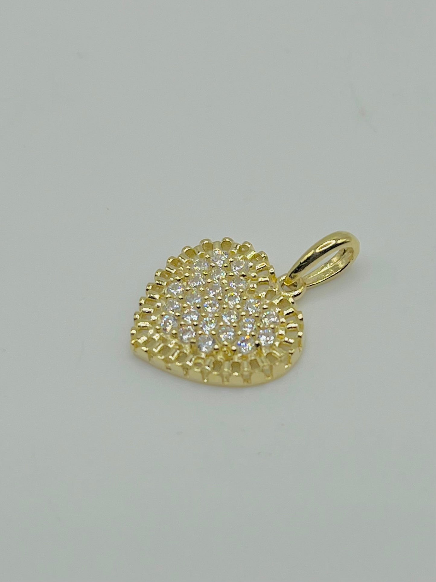10K Gold Flat White Heart RX Charm (S)