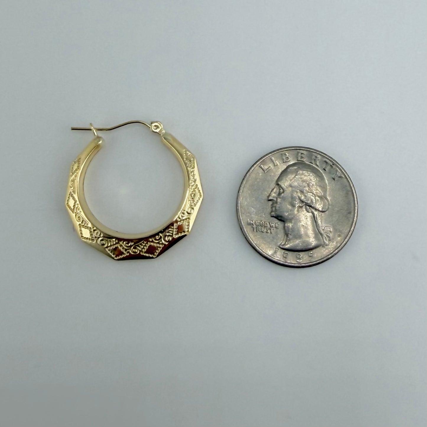 10k Gold Urban Halo Hoops 1inch