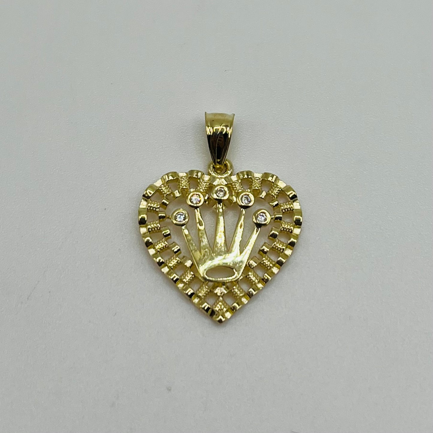 10K Gold RX Heart Charm with Crown (MED)