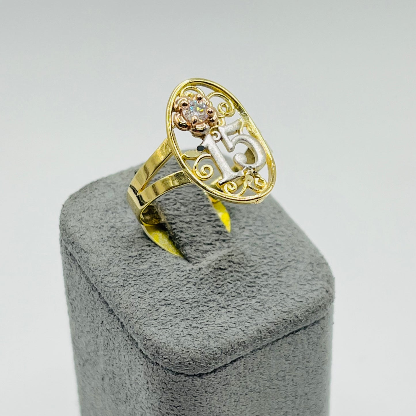 14k Gold Rose Quince Ring