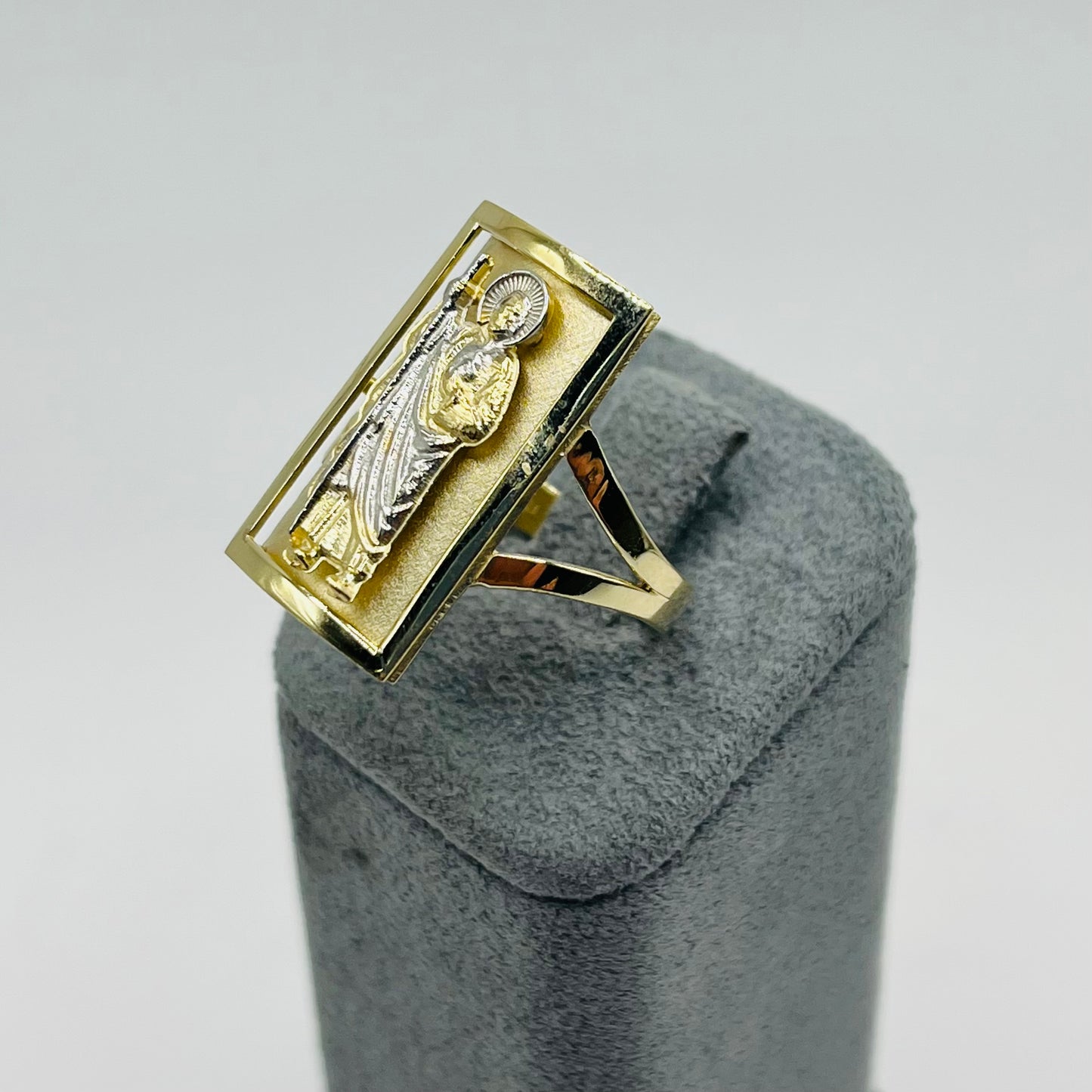 10k Gold Square San Judas Ring