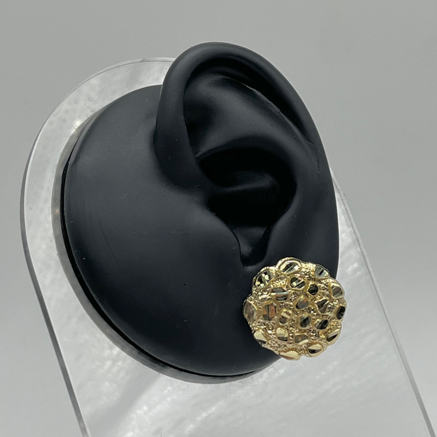 10K Gold 20mm Round Nugget Earrings (XL)