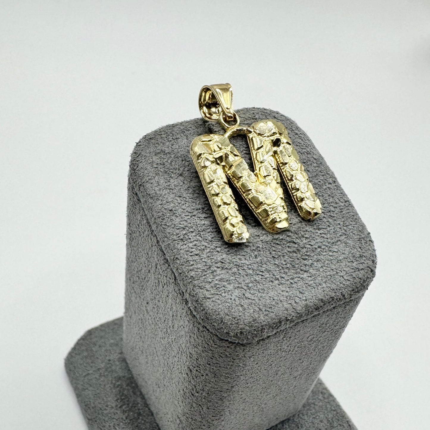 10K Gold Bubble Nugget Initial Charm