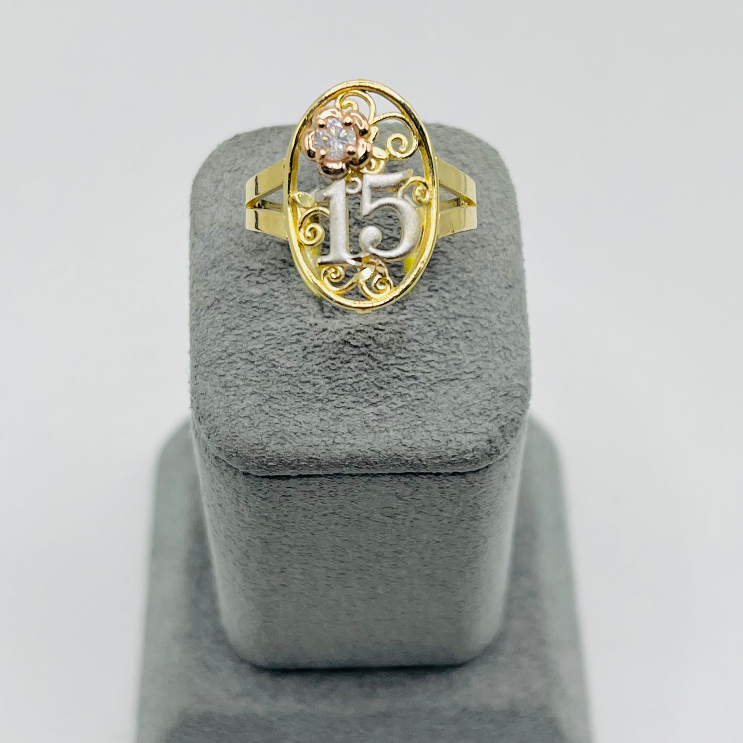 14k Gold Rose Quince Ring
