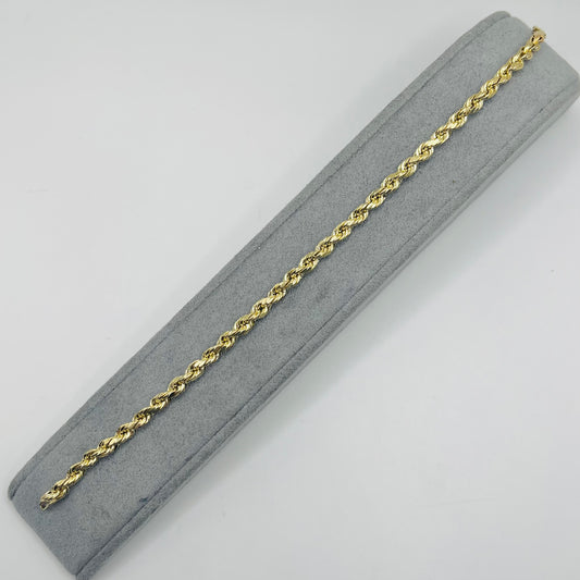 10K Gold Hollow Rope Bracelet 4MM
