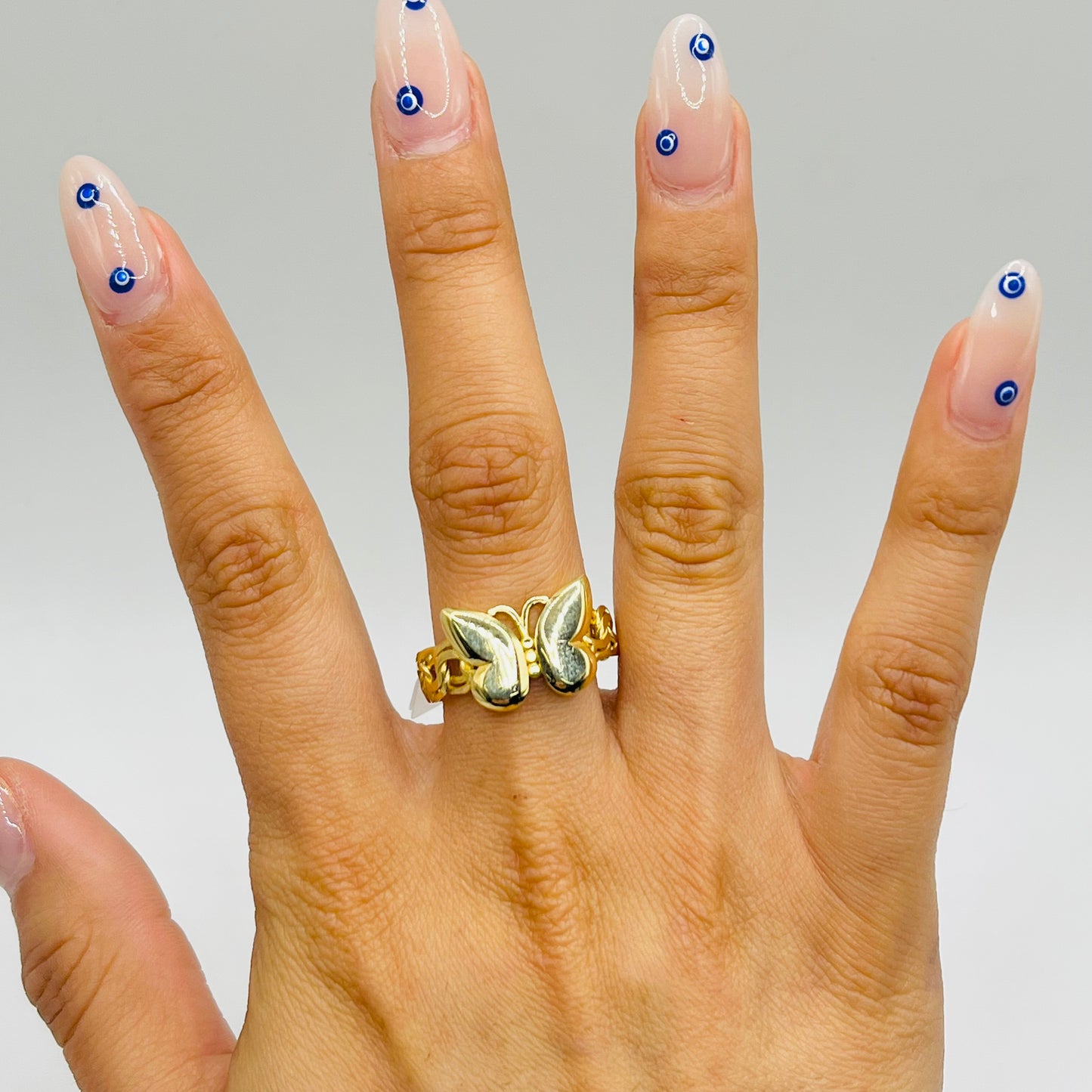 10K Gold Butterfly on Chino Link Ring