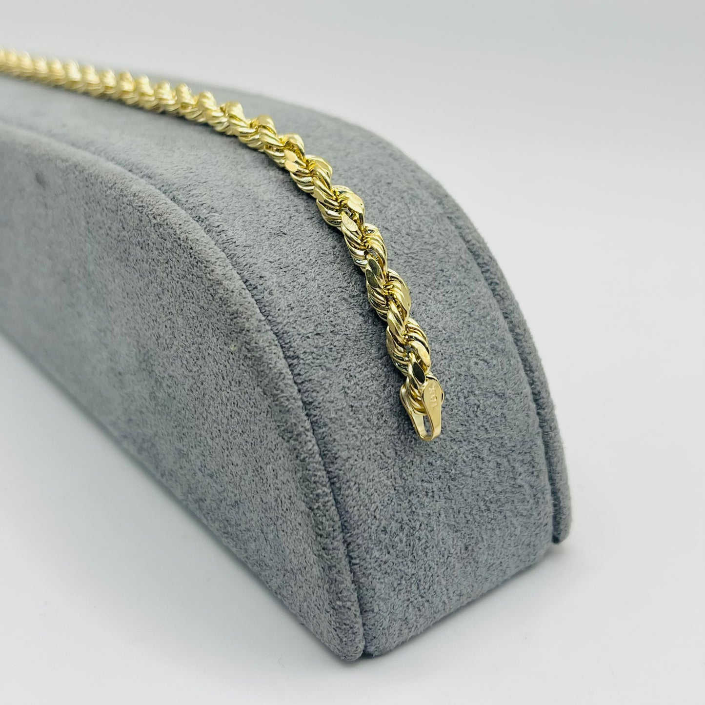 10K Gold Hollow Rope Bracelet 4MM