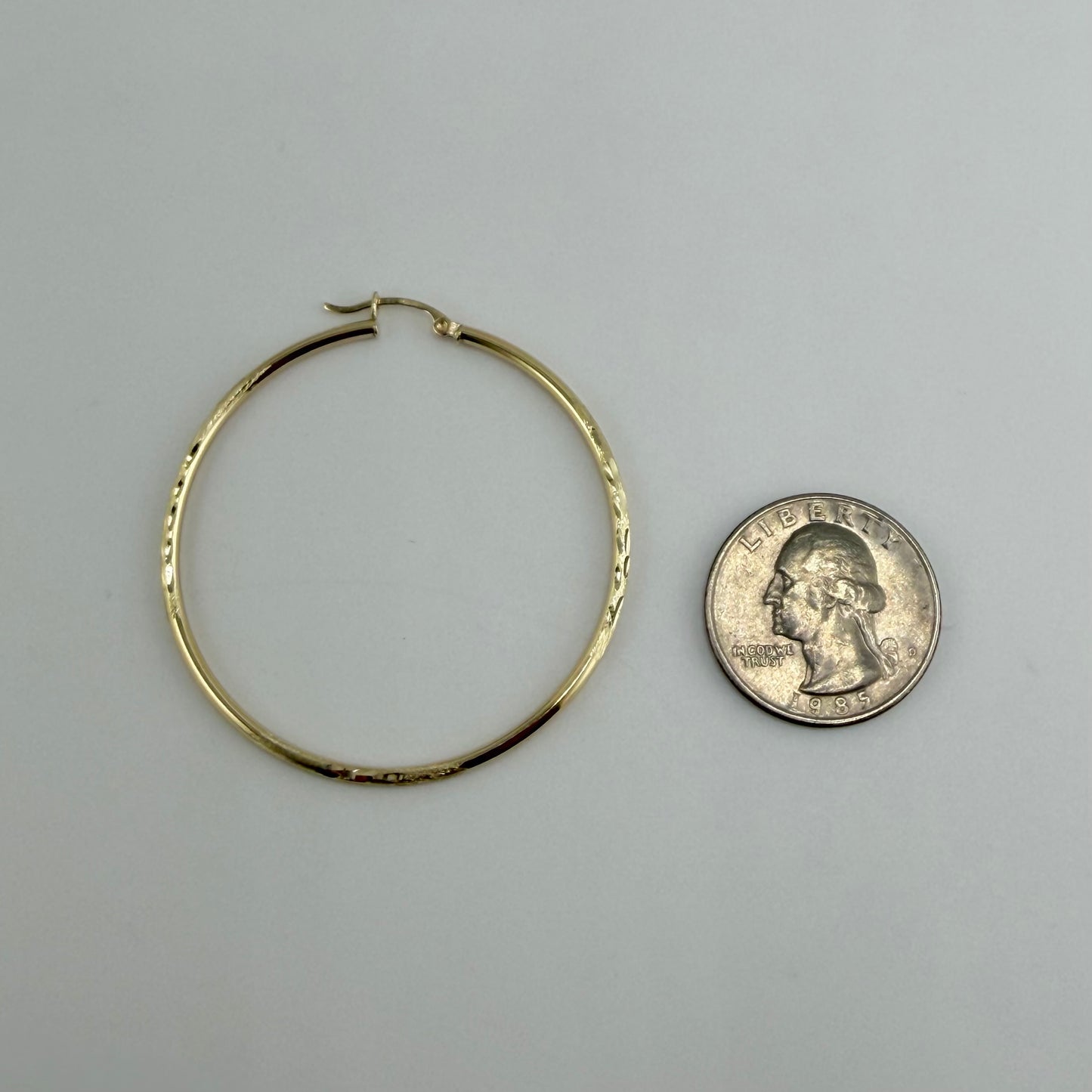 10k Gold Radiant Hoops 2inch