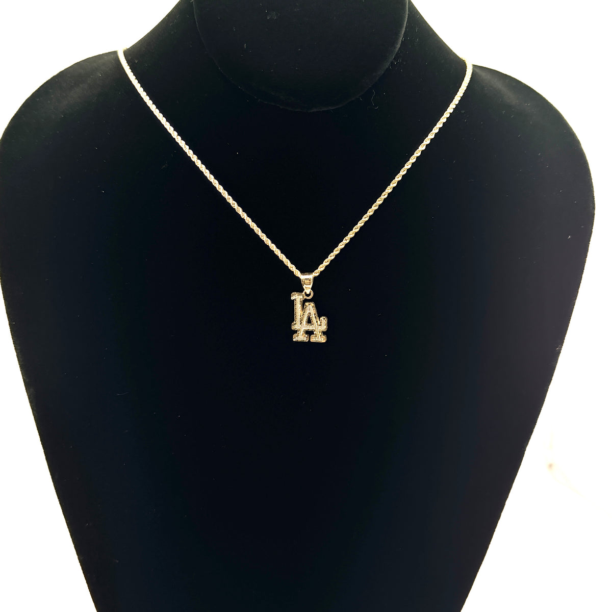 10K Gold LA Necklace charm and chain in real gold