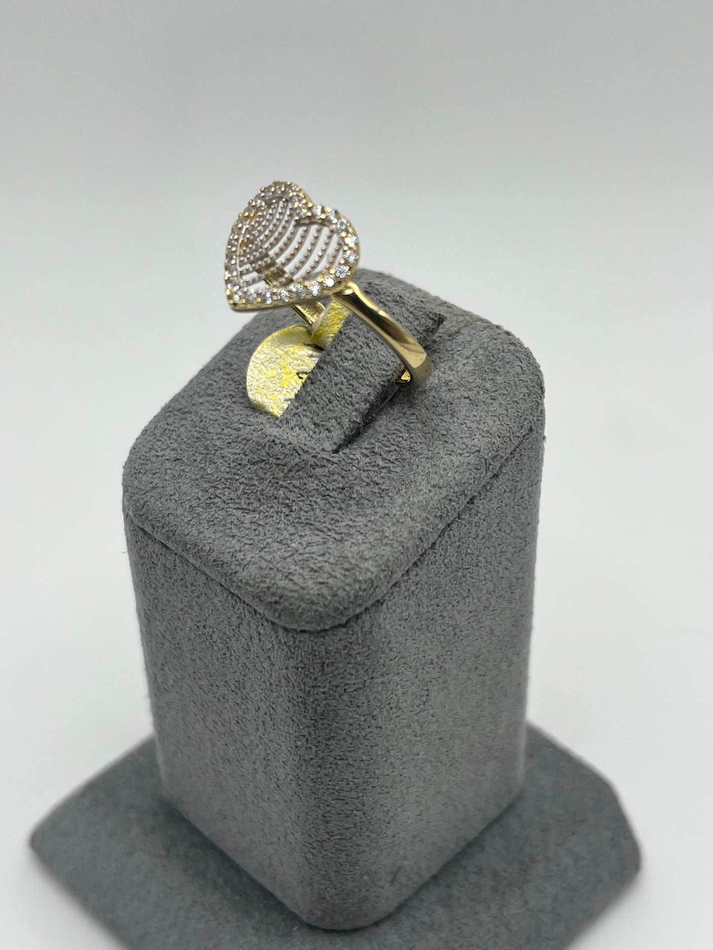 14k CZ Spring into Love Heart Ring