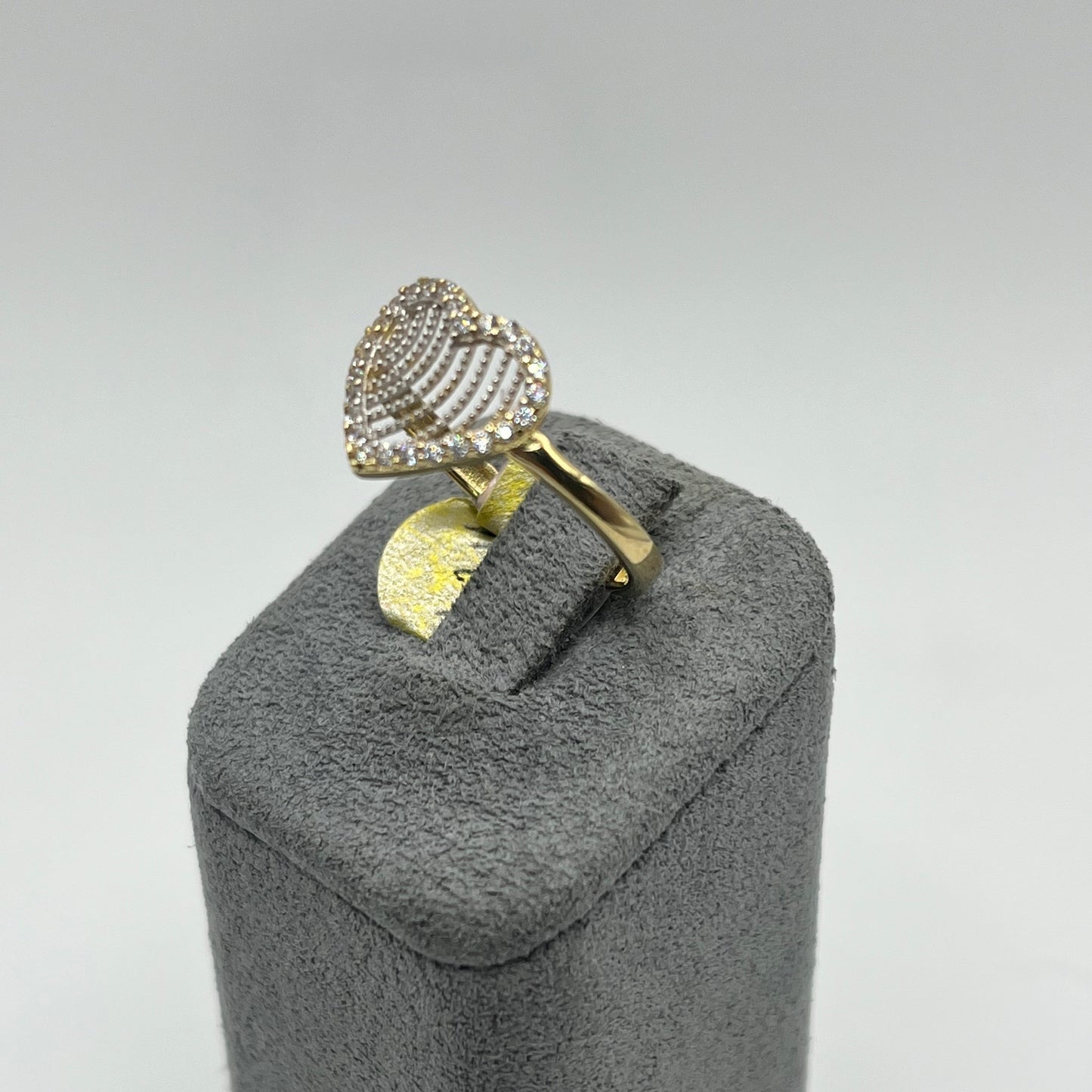 14k CZ Spring into Love Heart Ring