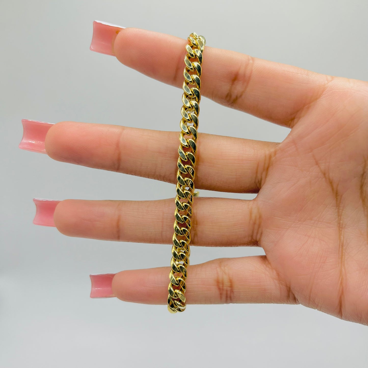14K Gold 5.5mm Hollow Lightweight Miami Cuban Bracelet