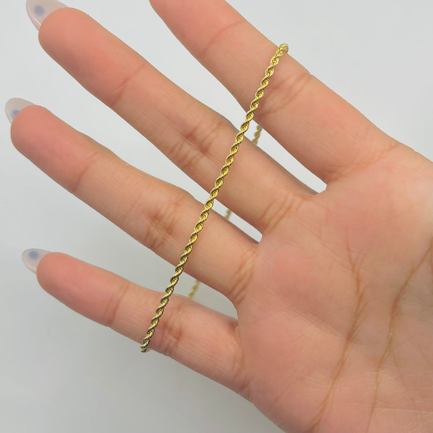 10K Gold 2.5mm Rope Anklet