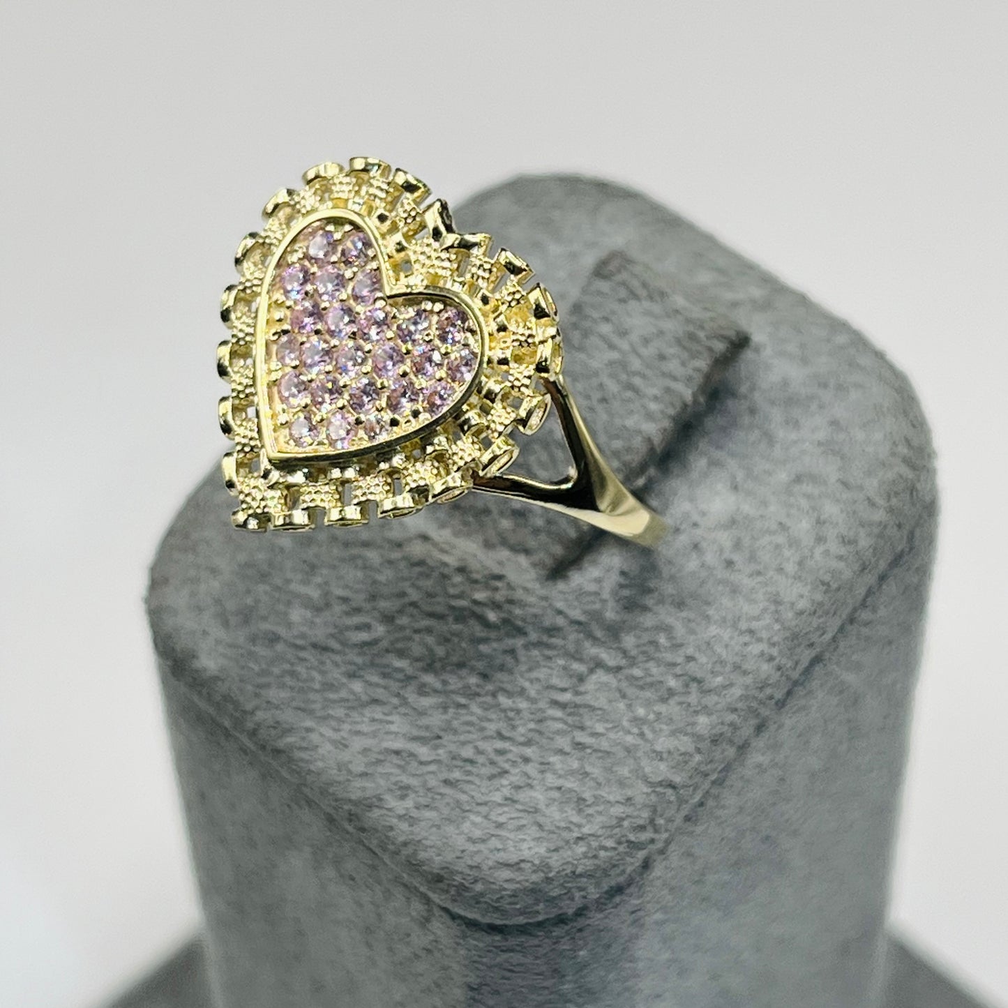 10k Gold RX Sparkle Ring Pink