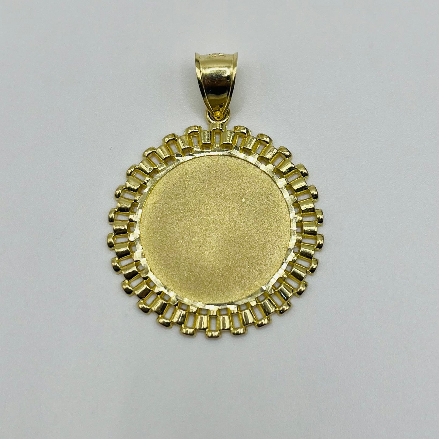 10K Gold RX Round Picture Pendant (Medium)