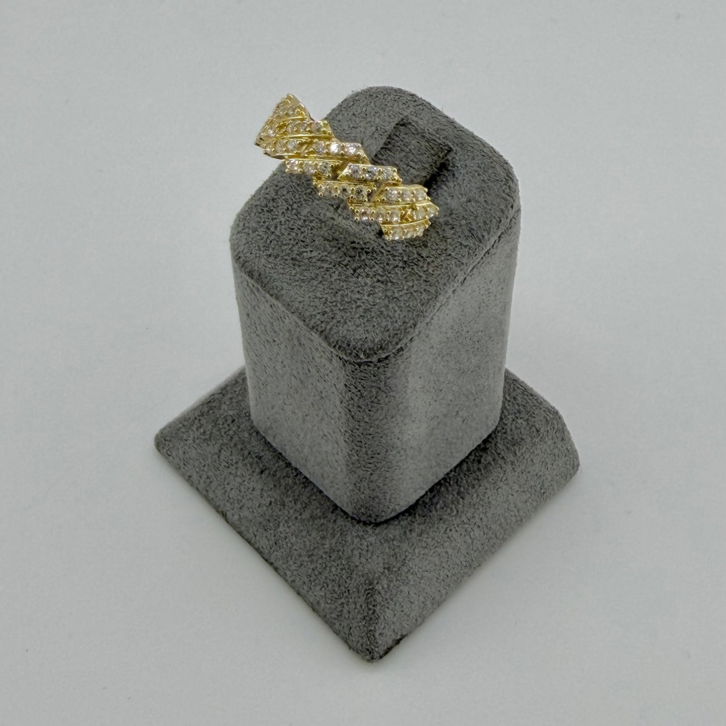 10k Gold Cz Cuban Band Ring