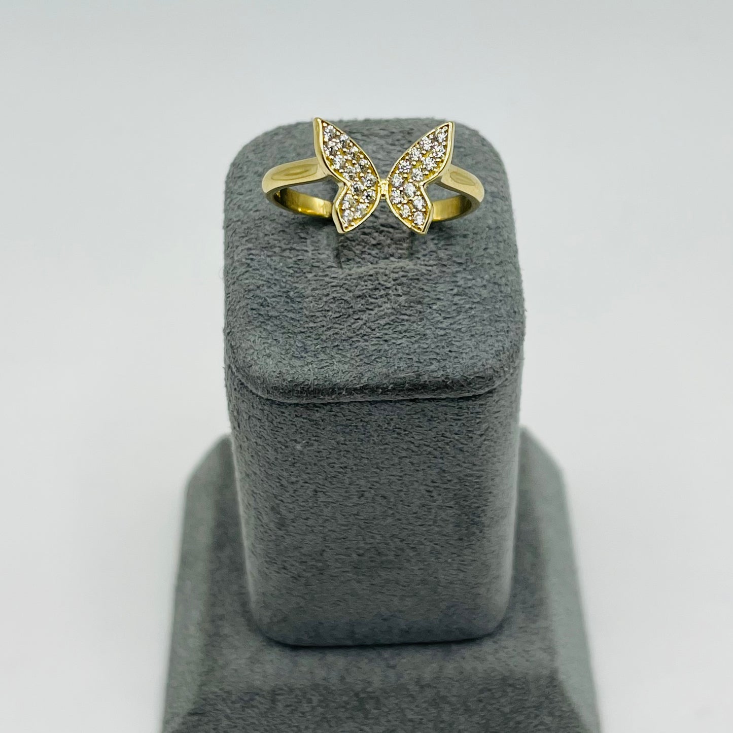 14k Gold Cz Butterfly Ring