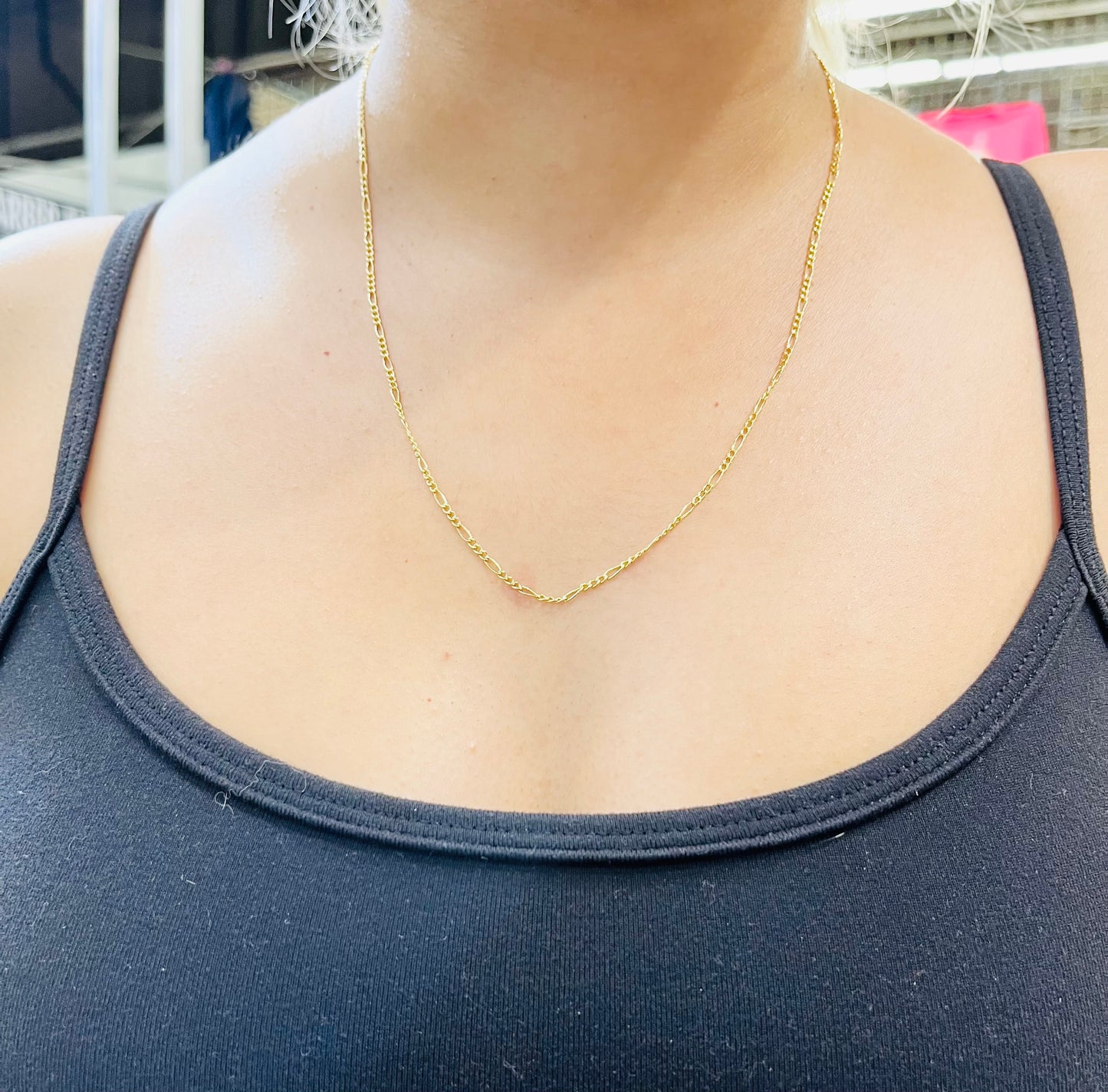 14K Gold Hollow Figaro Chain 2mm