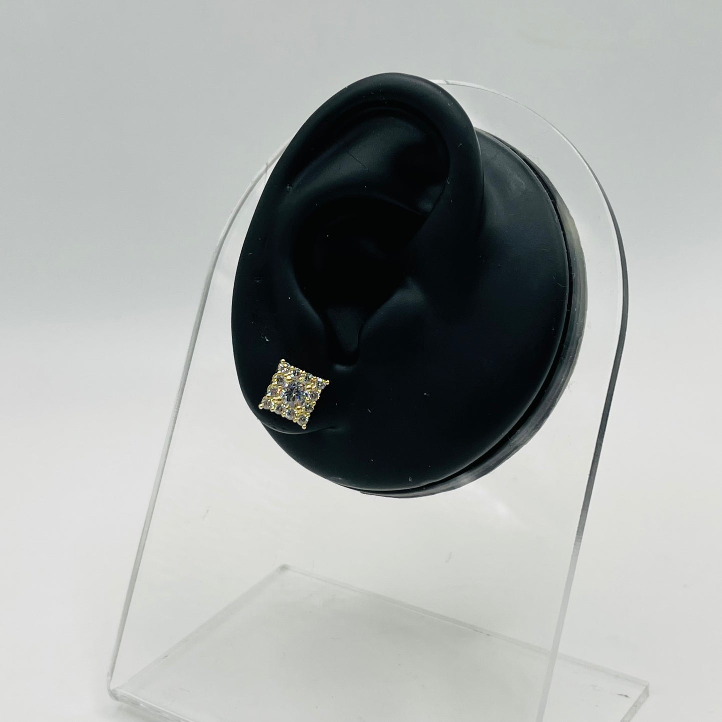 10k Gold Square Cz Earrings (M)