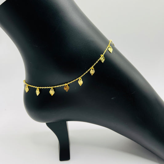 10k Gold Eternity Heart Anklet