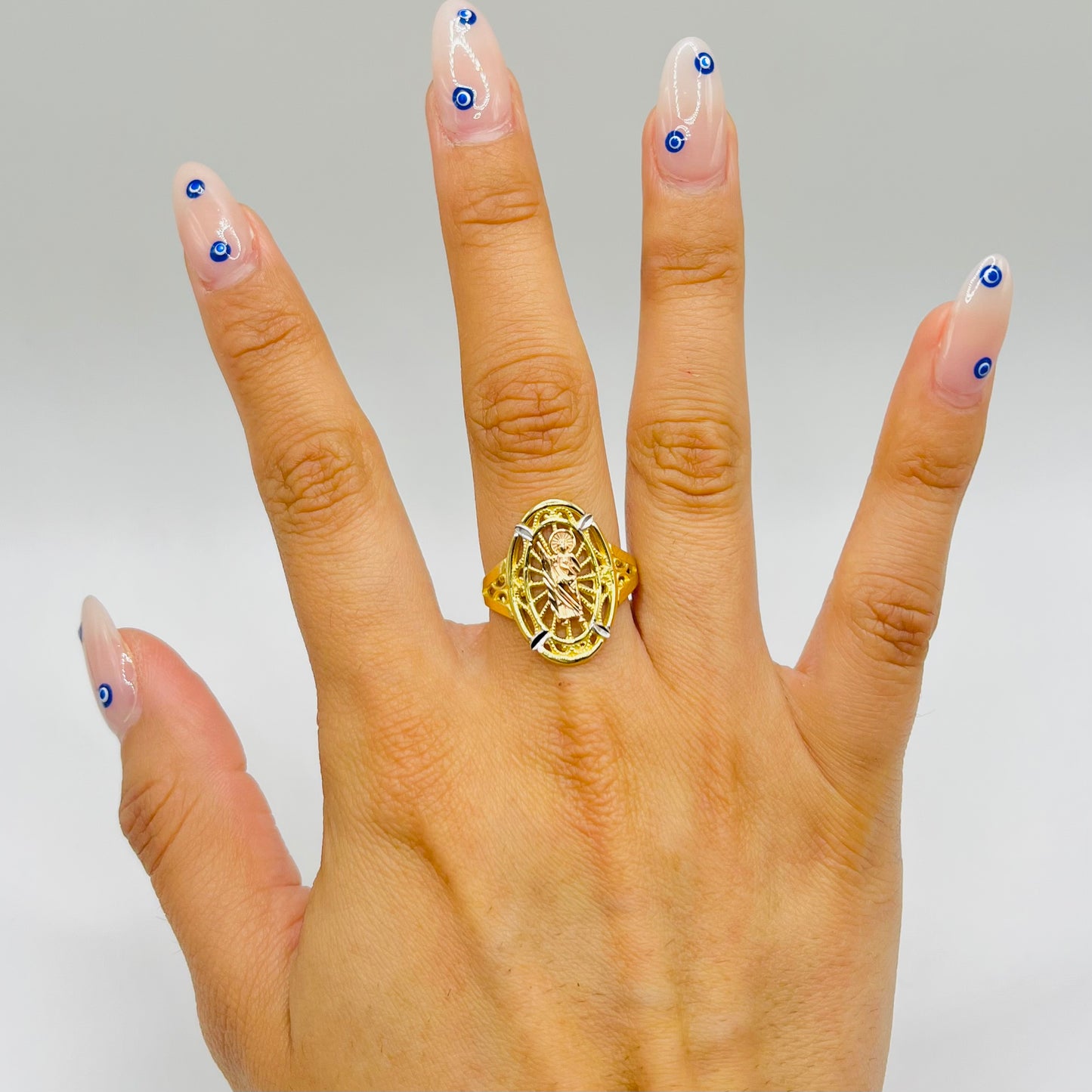 14k Gold Illuminating San Judas Ring
