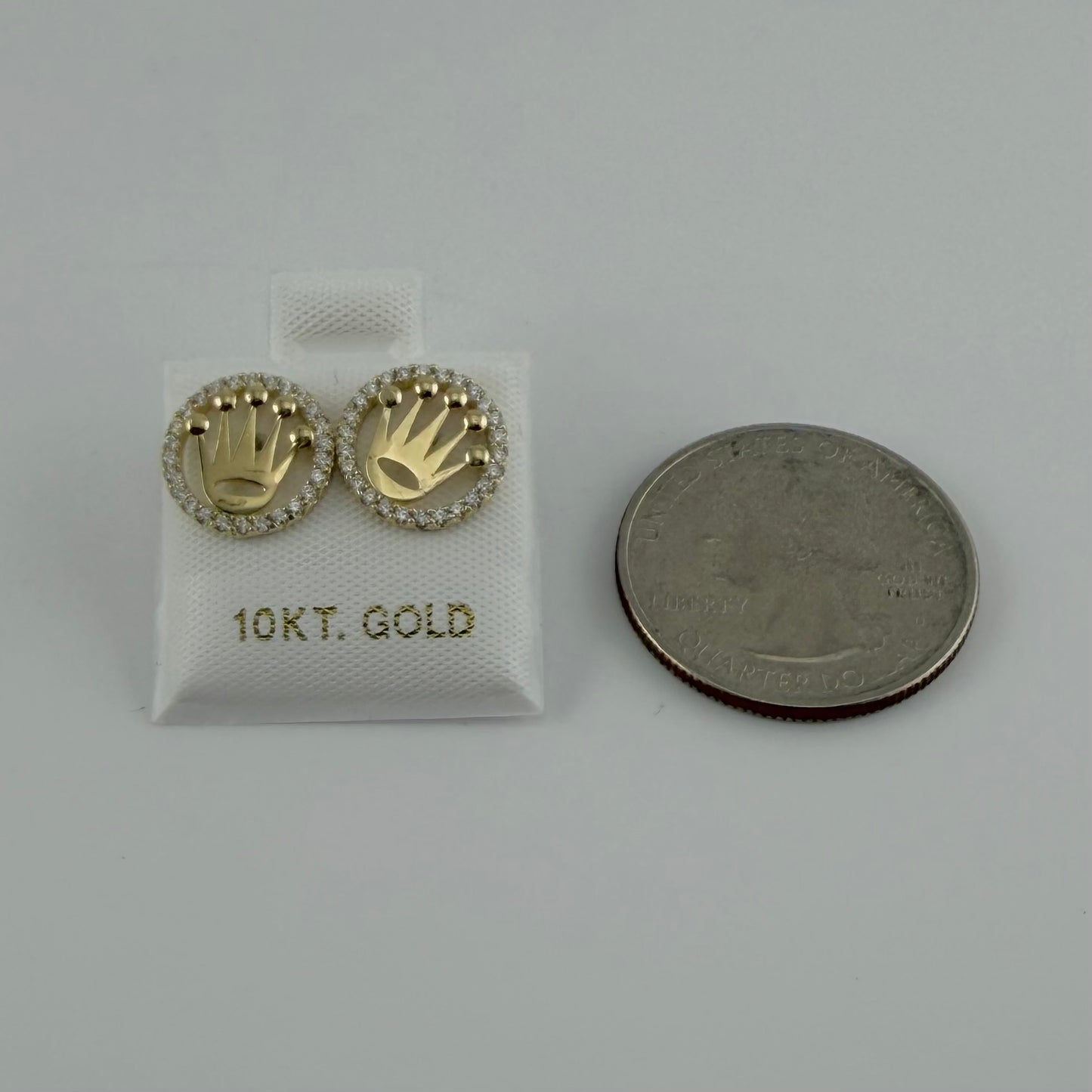 10k Gold Round Rx Cz Earrings