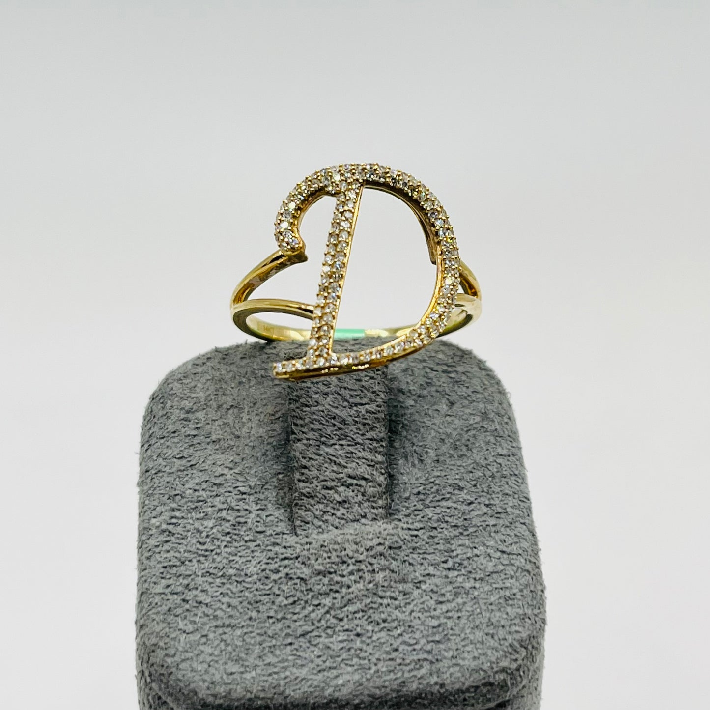 14k Gold Diamond Fancy Intial Ring