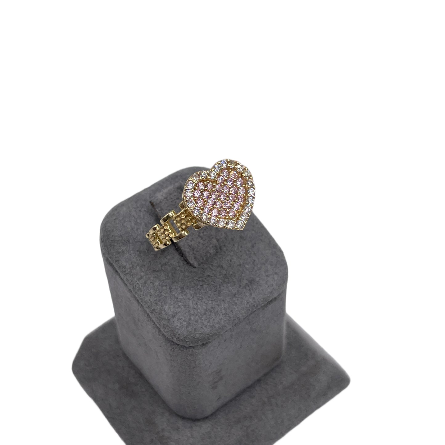 10K Gold RX Pink Heart Ring (med)