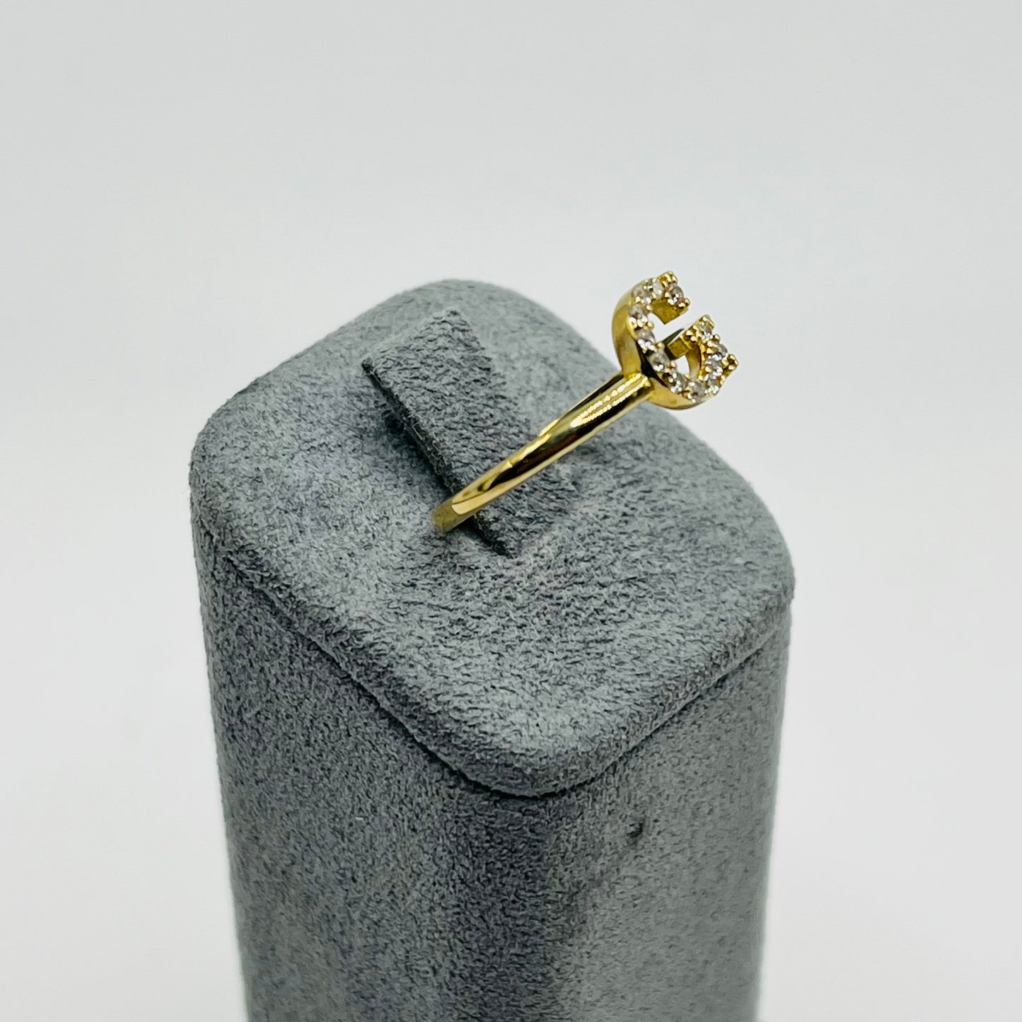 10K Gold CZ Initial Ring