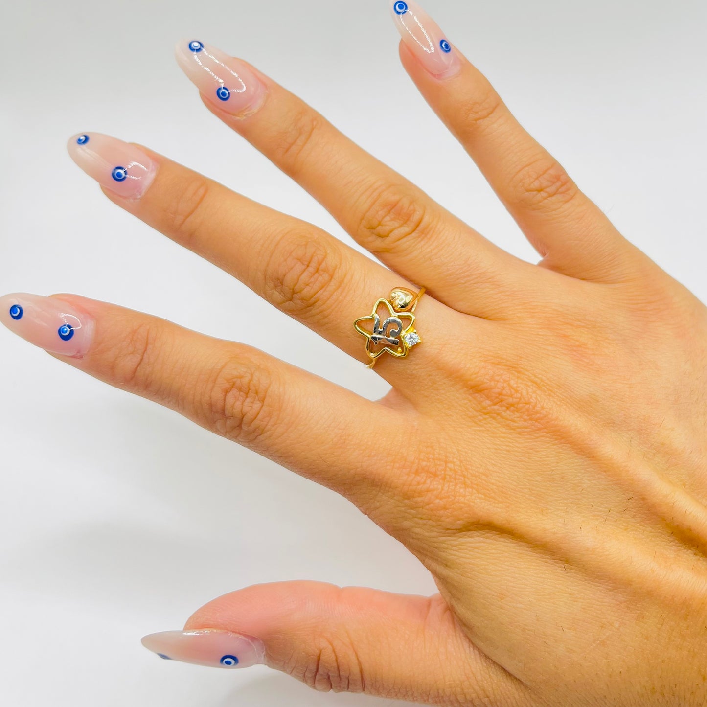 14k Stars Aligned Quince Ring